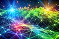 Futuristic 3D Plexus Array Abstract Particle Background & Big Data Network Visualization: