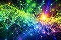 Futuristic 3D Plexus Array Abstract Particle Background & Big Data Network Visualization: