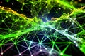 Futuristic 3D Plexus Array Abstract Particle Background & Big Data Network Visualization: