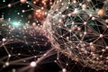 Futuristic 3D Plexus Array Abstract Particle Background & Big Data Network Visualization: