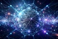 Futuristic 3D Plexus Array Abstract Particle Background & Big Data Network Visualization: