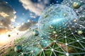 Futuristic 3D Plexus Array Abstract Particle Background & Big Data Network Visualization: