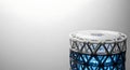 Futuristic 3D printed cylinder glows with blue energy Royalty Free Stock Photo