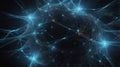 Futuristic 3D Render of Artificial Intelligence Brain Network with Glowing Nodes and Data Streams Royalty Free Stock Photo
