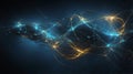 Futuristic 3D Render of Artificial Intelligence Brain Network with Glowing Nodes and Data Streams Royalty Free Stock Photo