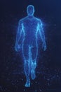 Digital human body network connection walking Royalty Free Stock Photo