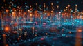 Futuristic 3D Scatter Plot of Technological Innovation and Environmental Sustainability Trends