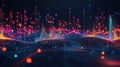 Futuristic 3D Scatter Plot of Technological Innovation and Environmental Sustainability Trends