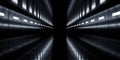 Futuristic dark corridor with reflective lights Royalty Free Stock Photo