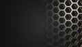 Futuristic Dark Metallic Hexagon Grid Texture with Golden Highlights and Empty Space Royalty Free Stock Photo