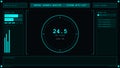 Futuristic dark mode dashboard displaying server latency and network performance statistics Royalty Free Stock Photo