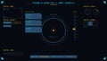 Futuristic dark mode user interface kit with navigation core and data display elements Royalty Free Stock Photo