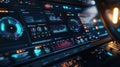 A futuristic dashboard display filled with holographic data points and performance metrics visualizing the dynamic