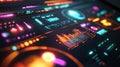 Futuristic dashboard displaying complex data analysis with glowing lights