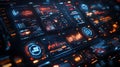 futuristic dashboard interface glowing data