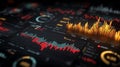 Futuristic dashboard interface showing real-time stock market data visualization Royalty Free Stock Photo