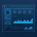 Futuristic Data Analysis Dashboard Royalty Free Stock Photo