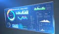 Futuristic Data Analysis Dashboard UI Royalty Free Stock Photo