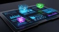 Futuristic Data Analysis on a Digital Tablet Royalty Free Stock Photo