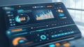 Futuristic Data Analysis Interface with Advanced Charts and Diagrams for High-Tech Monitoring Royalty Free Stock Photo