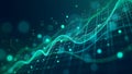 Futuristic data analysis visualization with abstract graphs and digital wave patterns Royalty Free Stock Photo