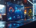 Futuristic AI Data Analytics Dashboard Business Intelligence Technology Interface Royalty Free Stock Photo