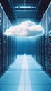 Futuristic Data Center with Cloud Computing in Modern Server Room Environment Royalty Free Stock Photo