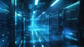 Futuristic Data Center Corridor, Generative AI