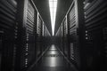 A futuristic data center featuring advanced server racks designed for optimal performance Royalty Free Stock Photo