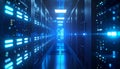 Futuristic Data Center Server Rack Corridor Royalty Free Stock Photo