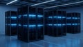 Data Center Servers Modern Network Infrastructure, Cloud Computing Royalty Free Stock Photo