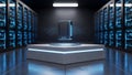 Futuristic Data Center Server Room with Advanced Technology Royalty Free Stock Photo
