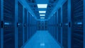 Futuristic Data Center Server Room Corridor Royalty Free Stock Photo