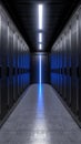 Futuristic data center server room Royalty Free Stock Photo