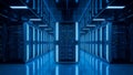 Data Center Server Room Modern Blue Network Infrastructure Royalty Free Stock Photo