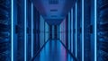 Data Center Server Room Modern Blue Network Technology Royalty Free Stock Photo