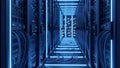 Data Center Server Room Network Infrastructure, Blue Lights Royalty Free Stock Photo