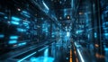 Futuristic data center visualizing digital information flow and advanced connectivity technology