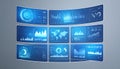 Futuristic Data Dashboard Interface for Global Analytics Royalty Free Stock Photo