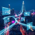 Futuristic Data Flow and Global Connectivity Royalty Free Stock Photo