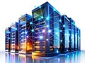 Futuristic Data Mining Architecture Unveiling the Networked Intelligence of Modern Server Farms Royalty Free Stock Photo