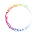 Futuristic data network connection elements. Abstract rainbow circle. Abstract minimal vector background design. Multicolor design Royalty Free Stock Photo