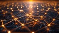 Futuristic Data Network: Glowing Connections & Neural Pathways Royalty Free Stock Photo