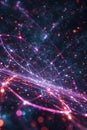 Futuristic Data Network Grid with Glowing Points - High-Tech Digital Flow Portrait Images Generative AI Royalty Free Stock Photo