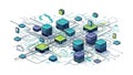 Global Cloud Data Center Network Illustration Royalty Free Stock Photo