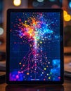 Futuristic Data Network on a Tablet Display Royalty Free Stock Photo