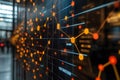 Futuristic Data Network Visualization with Dynamic Technology Elements Generative AI Royalty Free Stock Photo