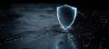 Futuristic Data Protection Concept Showing Glowing Digital Shield Hovering Above Circuit Board Royalty Free Stock Photo