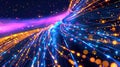 Futuristic Data Stream Illustrating Speed, Technology, and Connectivity in Cyberspace