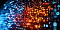 Futuristic Data Stream Representing Computer Information Flow in Binary Format with AI Concepts Royalty Free Stock Photo